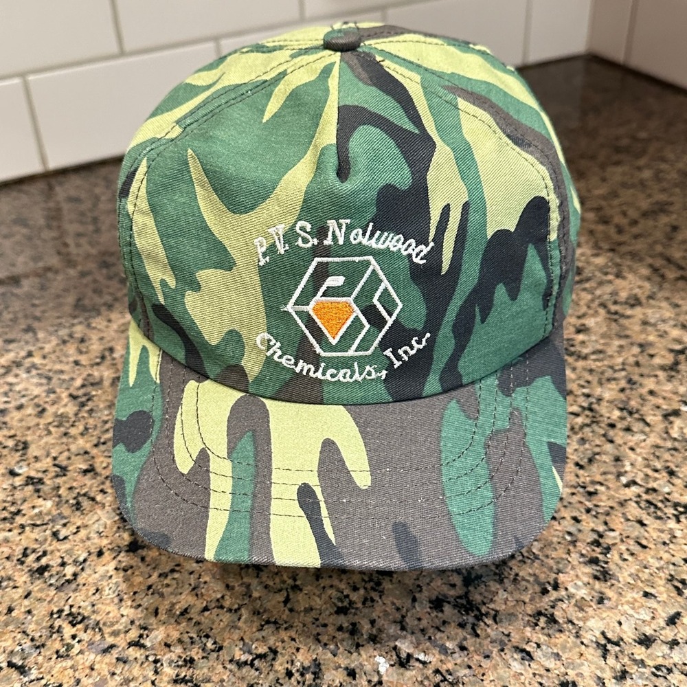 Vtg 90s P.V.S. Nolwood Chemicals Inc. RCC Camo Hat Snapback Made in USA